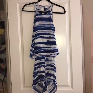 Blue and White Romper